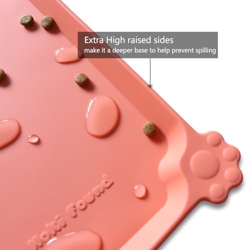 Hoki Found Large Silicone Pet Feeding Mats Tray - Non Slip Dog Cat Bowl Mats - Waterproof - Burnt Coral - Image 2