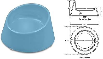 Van Ness Pets EcoWare Raised, No Tip, High Back Whisker-Friendly Cat Bowl, 8 OZ, Gray, ECW250, Blue - Image 4