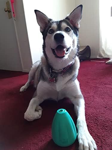 Chew King by Mammoth Premium Treat Dispensing Dog Toy, Durable Natural Rubber Chew Toy, Safety Air Vent, Interactive Enrichment Toy for Aggressive Chewers, Medium Pack of 2- Teal