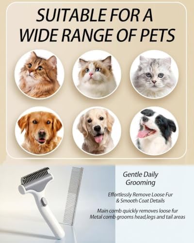 Undercoat Rake for Dogs & Cats, White - Image 6