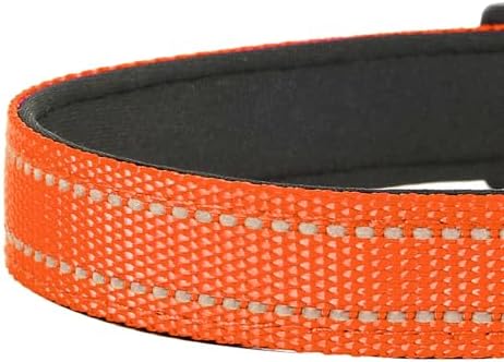 Reflective Dog Collar, Adjustable Soft Neoprene Padded,Orange,M - Image 5