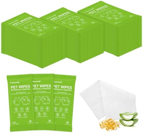 50 PCS Dog Wipes Dog Grooming Wipes Individually Wrapped Pet Wet Wipes by twoworld