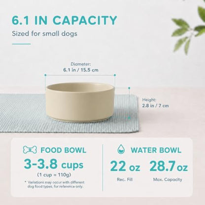 Havniva Ceramic Dog Bowls, 6.1” Dog Food and Water Bowl, Pet Feeding Bowl - Image 2
