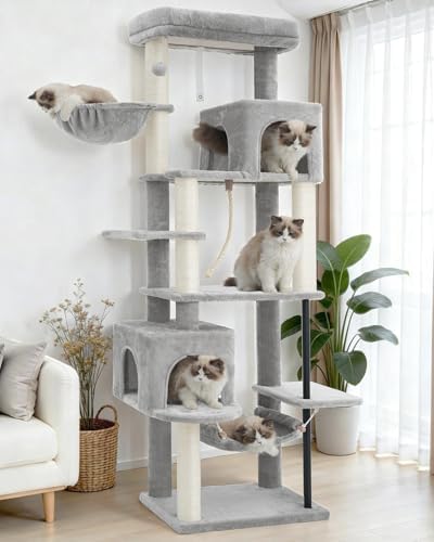 Gitelsnour Cat Tree, Cat Tower with Sturdy Steel Tube, Large Perch GCT024W by Gitelnour