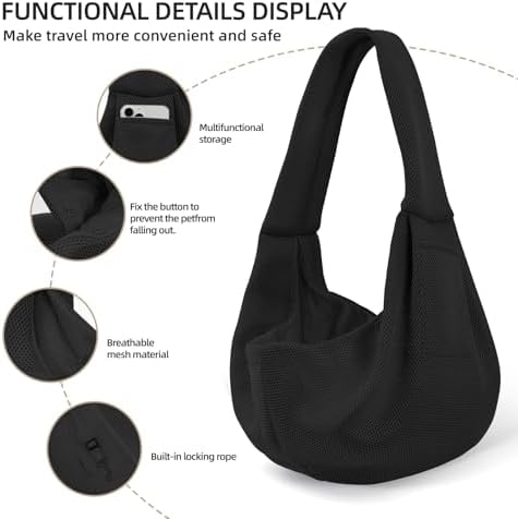 Dog and Cats Carrier Sling, Breathable Puppy Small Pet Carrier with Pocke - Image 2