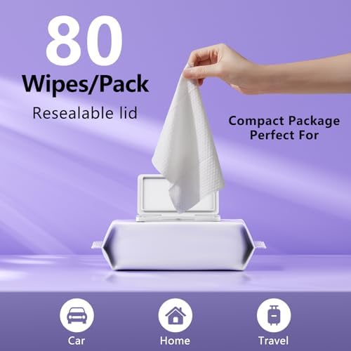 Pet Wipes, Alcohol-Free, Fragrance-Free, Hypoallergenic, for Cleaning and Grooming Dogs and Cats Paws, Face and Hips (80 Wipes) - Image 6