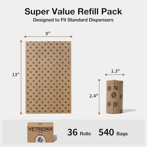 VETRESKA Dog Poop Bags, 540 Count Coffee Scented Waste Bags - Image 4
