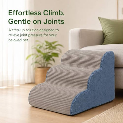 3-Step Foam Dog Stairs for Bed & Couch, 16" H,Grey - Image 2