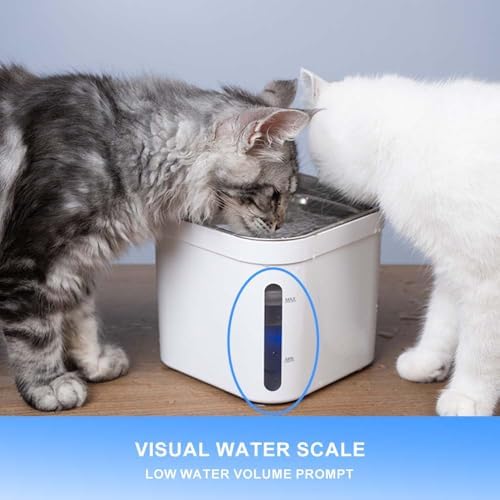 Cat Fountains for Drinking, Stainless Steel Bowl Cat Water Fountain,Water Dispenser for Cats, 74OZ/2.2L Water Fountains for Cats Indoor - Image 3