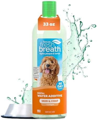 TropiClean Fresh Breath Water Additive for Skin Health Support, 33.8oz by TropiClean