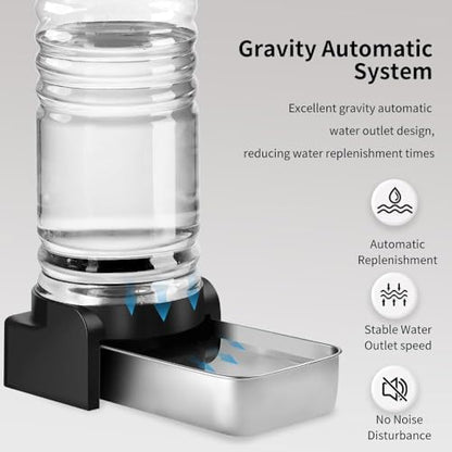Marchul 2.3 Gallon Dog Water Dispenser, Large Dog Water Bowl Dispenser with Stainless Steel, Automatic Gravity Pet Bowl for Dogs Medium to Large (3 Filters) 8.6L - Image 2