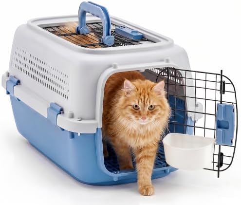 Dog & Cat Hard Carrier, 23IN Two-Door Plastic Pet Kennel with Ventilation by ALPEN