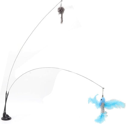 Pssopp Cat Toys, Wire Interactive Cat Wand Toy for Indoor