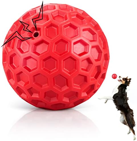 DISSKNIC Indestructible Squeaky Dog Balls for Aggressive Chewers, Interactive Dog Toys for Aggressive Chewers for Relieving Anxiety, Dog Chew Toy Balls for Small Medium Large Dogs, Outdoor Dog Toys by DISSKNIC