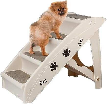 Dog Stairs for High Beds, Foldable Pet Steps Ramp with Non-Slip Bottom for Cats and Small Dogs, for Couch, Car, Portable Waterproof Dog Steps by Epetlover