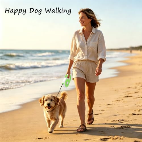 16Ft Retractable Dog Leash for Small Medium Dog Up to 50lbs, Green - Image 2