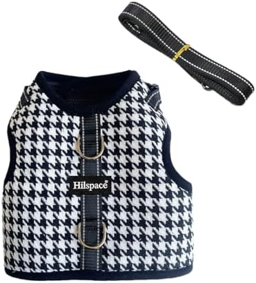 Dog Harness for Mini Dachshund, Houndstooth Rub-Free Dachshund Harness Vest, No Pull & Escape Proof, No Armpit Rub, Reflective Adjustable Dog Harness (Black, XS: Chest 25-31cm (10"-12")) - Image 5