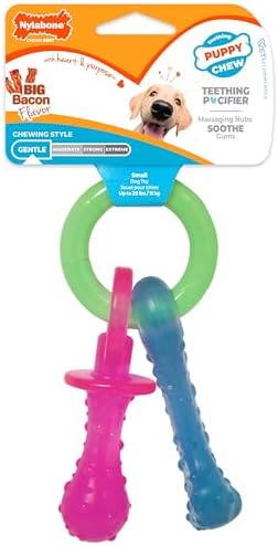 Nylabone Puppy Pacifier Chew Toy, Teething Toys for Puppies up to 25 lbs by Nylabone