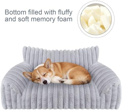 Cute Dog Couch for Medium Large Dogs,Dog Cat Couch Sofa,Dog Bed,L,Grey - Image 3