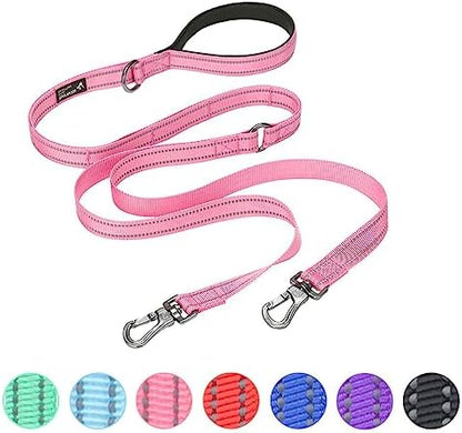 EXCELLENT ELITE SPANKER 5FT Reflective Double Dog Leash for Two Dogs 1" W by EXCELLENTELITESPANKER