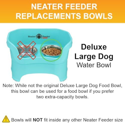 Neater Pet Brands 9 Cup (72 oz.) Stainless Steel Dog Bowls, 1 Single Neater Feeder Replacement Bowl (Large Deluxe Model), Dog Food Bowl or Water Bowls, Dishwasher Safe Metal Dish for Large Dogs - Image 4