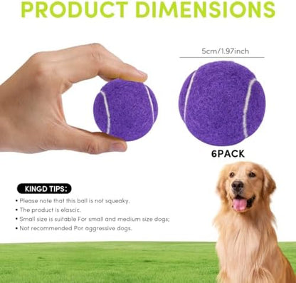 ZIYIZE Mini Tennis Balls, 6 Pack 2 inch Dog Tennis Balls, Easy Catching Pet Playing Ball for 2 inch Dog Ball Launcher Colour Mixture - Image 4