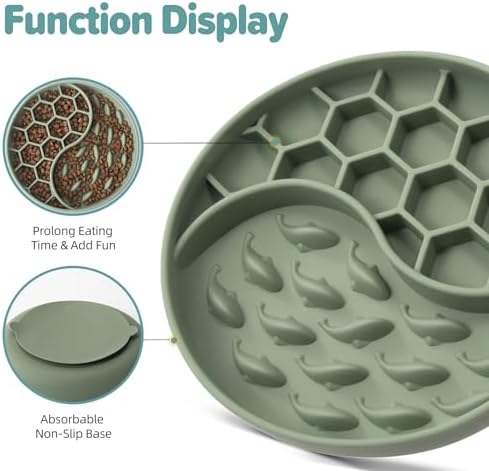 Slow Feeder Dog Bowl, Pet Puzzle Dish w/Suction Cup, Small Medium - Image 3