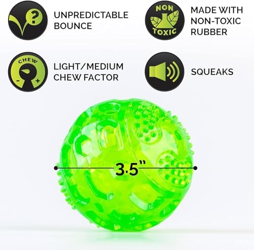 Hyper Pet DuraSqueak Dog Ball Toys (Interactive Toy that Float & Squeak) Squeaky Toys & Dog Balls for Playing, Fetching & Retrieving-Great Alternative to Traditional Tennis Balls-3.5" - Image 4