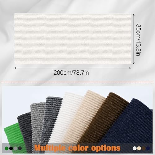 Cat Scratch Furniture Protector - 78.7" x 13.8" Trimmable Self-Adhesive Cats Claws Scratch Pads, DIY Cat Climbing Couch Protector for Scratch Post Cat Tree Replacement Indoor (Cream White) - Image 2
