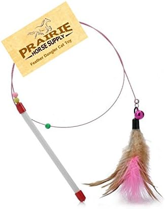 Free Cat Wand Toy with Feather and Bells and Replacement Feathers (24 Pack) Refill for Da Bird GoCat Toy Top Choice Teaser Interactive Play for Kittens All Natural Genuine Guinea Feathers