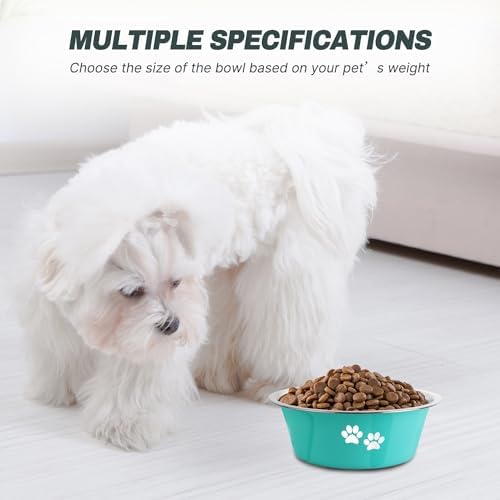 Stainless Steel Dog Bowls, Nonslip Rubber Bottom No Spill Proof Skid Metal Insulated Dog Bowls for Large Medium Small Breed Dogs (Green, 3.6 Cups/29 OZ) - Image 4