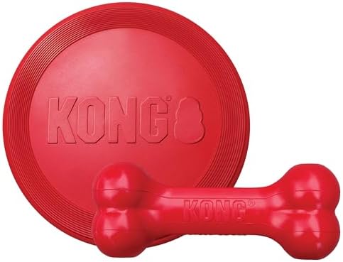 KONG Goodie Bone and Flyer Dog Toy Set, for Small Dogs by KONG