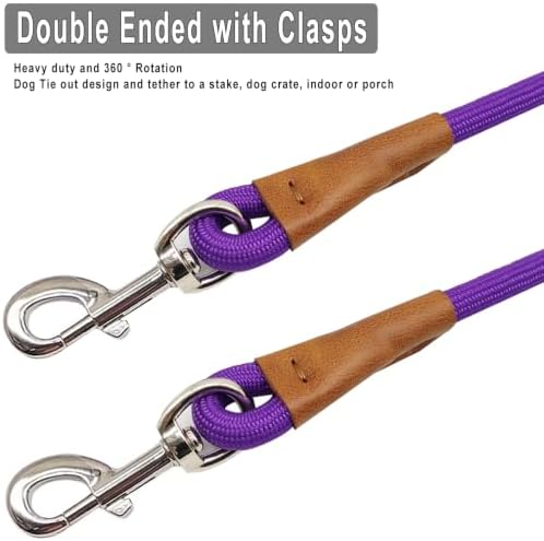 6 Foot Dog Tie Out Rope Leash, 1/2-In Indoor Training Tie Down - Image 2