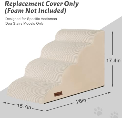 4-Step Dog Stairs Replacement Cover(for AODISMAN Pet Ramp Only),Beige - Image 3