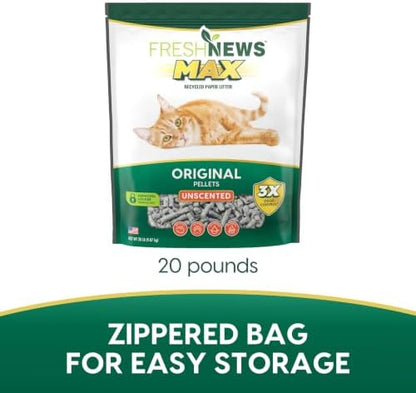 Fresh News MAX Unscented Original Cat Litter, Non-Clumping, 20 lb - Image 6
