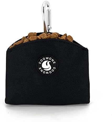 Dog Treat Pouch Magnetic Closure Small Dog Training Treat Pouch Pocket Sized Small Dog Treat Pouch with Clip (Black) by COOWONE