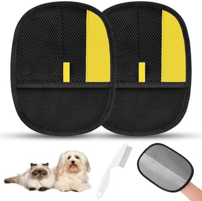 SAWMONG Pet Hair Removal Glove, 2Pcs Cat & Dog Reusable Pet Hair Remover Gloves New Upgrade, Grooming Pet Hair Remover Tool, Alternative to Lint Rollers by SAWMONG