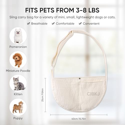 Small Dog Carrier Sling,Dog Slings for Small Dogs,Cat Slings Adjustable - Image 2