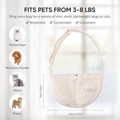 Small Dog Carrier Sling,Dog Slings for Small Dogs,Cat Slings Adjustable - Image 2