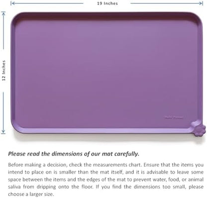 Hoki Found Silicone Pet Food Mats Tray - High-Lips Pet Dog Cat Bowl Mats - Pet Feeding Mat - Waterproof Dog Cat Food Mats -Pet Water Mats for Floors - Amethyst - Image 5
