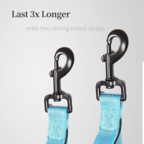 iYoShop Double Dog Leash with 3 Extra Traffic Handles, 15-120 lbs, Blue - Image 5