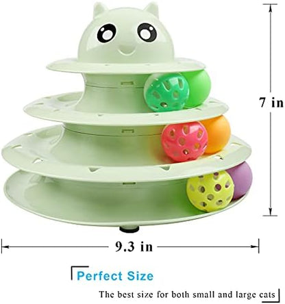 UPSKY Cat Toy Roller 3-Level Turntable Cat Toys with Six Colorful Balls - Image 2