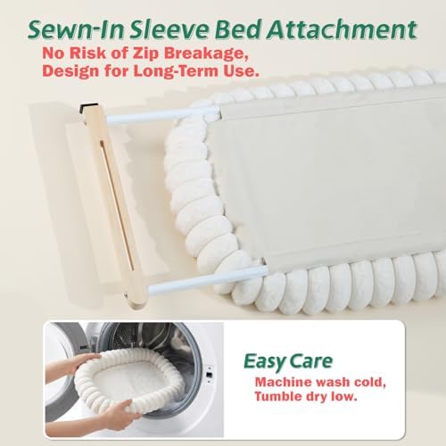 Zakkart SnugCloud Cat Perch for Windowsill (Natural Wood/Cream White, L) - Image 4