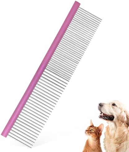 HOP Purple Large Pet Stainless Steel Comb for Dogs&Cats 7.44in/18.9cm by HomeOfPaws