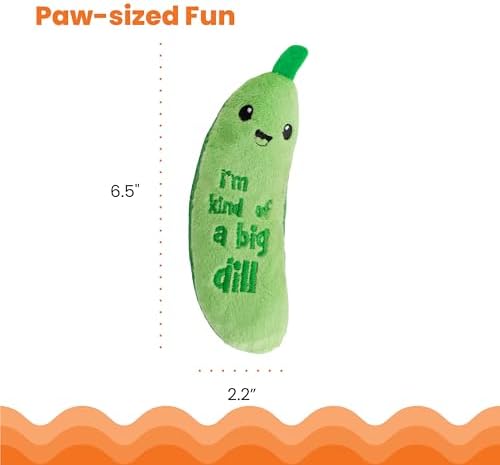 Catstages Crunchy Pickle Kicker Chew Cat Toy, Catnip & Dental Mesh, 6.5" - Image 6
