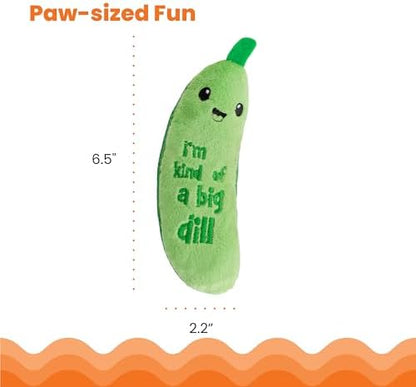 Catstages Crunchy Pickle Kicker Chew Cat Toy, Catnip & Dental Mesh, 6.5" - Image 6