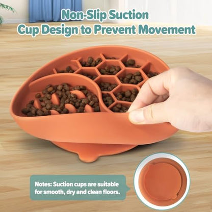 Slow Feeder Dog Bowl, Pet Puzzle Dish w/Suction Cup, Small Medium - Image 6