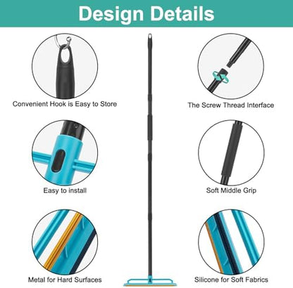 Carpet Rake Pet Hair Removal Tool with 56" Long Handle - Image 5
