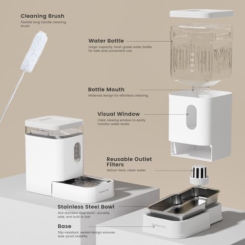 1.7 Gallon Automatic Dog Water Dispenser with Stainless Steel Bowl - Image 5