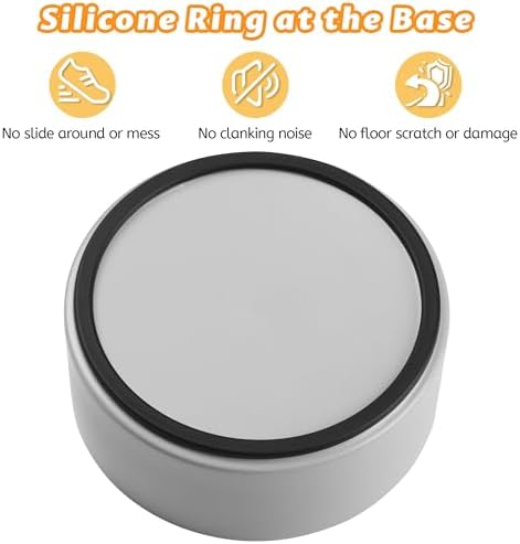 Large Dog Bowls, Non Slip Heavy Ceramic Dog Food and Water Bowl with Silicone Base, 8" Pet Feeding Bowl for Small, Medium, and Big Dogs (Grey, 8 Inches) - Image 2